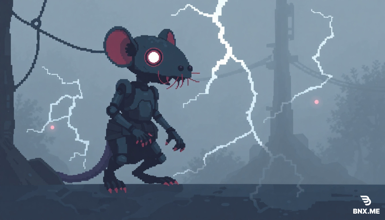 pixel art. rat robot